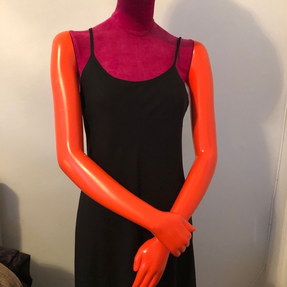 DRESS MAXI BLACK SLIP CHIFFON  ☀️ - Picture 2 of 2